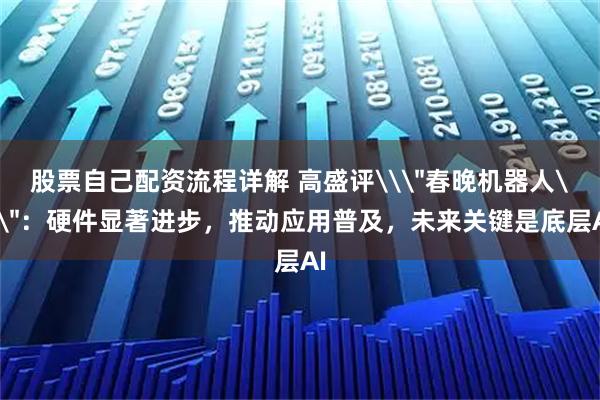 股票自己配资流程详解 高盛评\＂春晚机器人\＂：硬件显著进步，推动应用普及，未来关键是底层AI